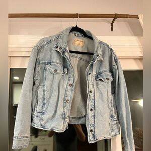 We The Free Oversized Light Wash Denim Jacket Size XS